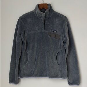 Women’s Blue Gray Patagonia Re Tool Snap T Long Sleeved Pullover Quarter Zip